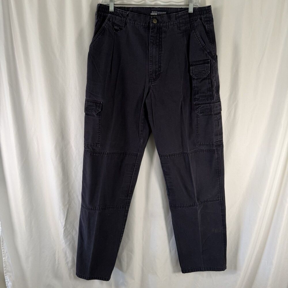 5.11 Tactical Cargo Pants Men's 36x36 Blue Snap Zip Utility Hiking Stretch Waist